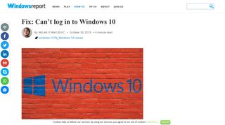 Fix: Can't log in to Windows 10 - Windows Report