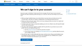 We can't sign in to your account - Microsoft Support