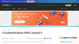 Authentication With Laravel 4 - TutsPlus Code - Envato Tuts+