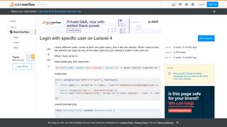 Login with specific user on Laravel 4 - Stack Overflow