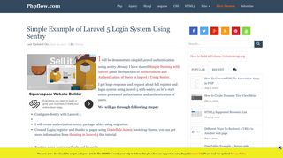 Simple Example of Laravel 5 Login System Using Sentry - Phpflow.com