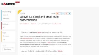 Laravel 5.3 Social and Email Multi-Authentication | Codingo Tuts