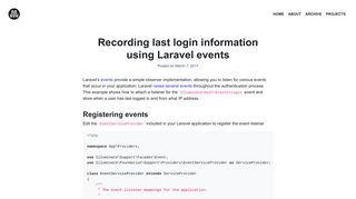 Recording last login information using Laravel events ...