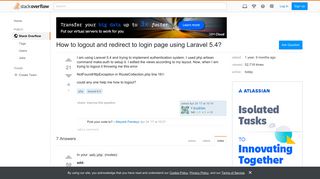 How to logout and redirect to login page using Laravel 5.4? - Stack ...