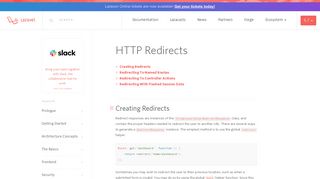 HTTP Redirects - Laravel - The PHP Framework For Web Artisans
