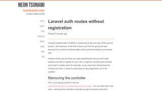 Laravel auth routes without registration — Neon Tsunami