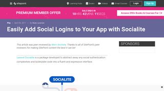 Easily Add Social Logins to Your App with Socialite — SitePoint