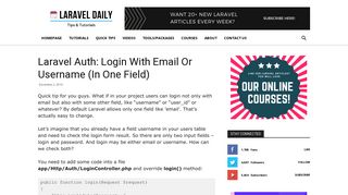 Laravel Auth: Login With Email Or Username (In One Field) - Laravel ...