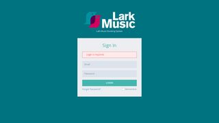 Lark Music Booking System | Login