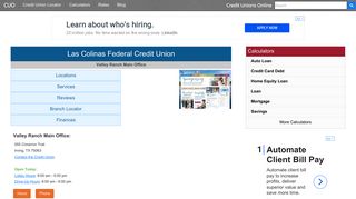 Las Colinas Federal Credit Union - Irving, TX - Credit Unions Online