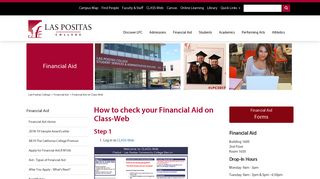 Check Your Financial Aid on Class-Web - Las Positas College