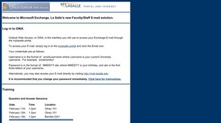 Microsoft Exchange E-mail - La Salle University