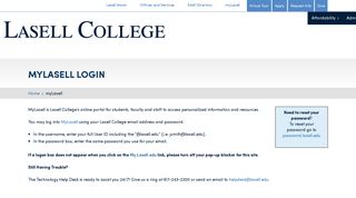 MyLasell Login – Lasell College