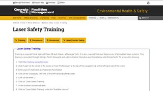 Laser Safety Training | Environmental Health & Safety