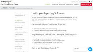 Free Active Directory Last Logon Finder Tool, AD ... - ManageEngine