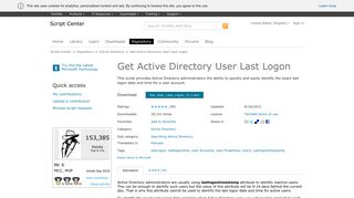 Script Get Active Directory User Last Logon - TechNet Gallery - Microsoft