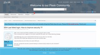 SSH Last failed login: How to Improve security ?? | Plesk Forum