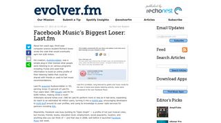 Facebook Music's Biggest Loser: Last.fm | Evolver.fm
