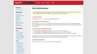 User Authentication – Last.fm