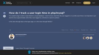 [SOLUTION] How do I track a user login time in php/mysql?