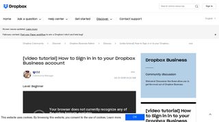 [video tutorial] How to Sign in in to your Dropbox... - Dropbox ...