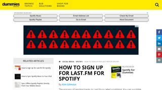 How to Sign Up for Last.fm for Spotify - dummies