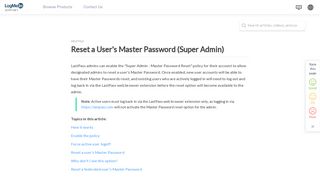 Reset a User's Master Password (Super Admin) - LogMeIn Support