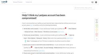 Help! I think my LastPass account has been compromised!
