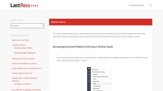 Account History | User Manual - LastPass