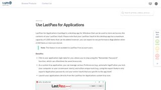 Use LastPass for Applications - LogMeIn Support - LogMeIn, Inc.