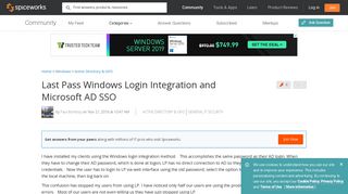 Last Pass Windows Login Integration and Microsoft AD SSO ...