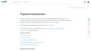 Fingerprint Authentication - LogMeIn Support - LogMeIn, Inc.