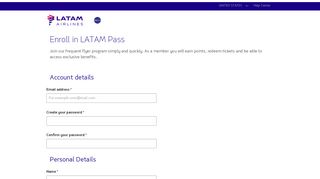 Enroll in LATAM Pass - LATAM.com