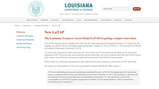 New LaTAP - Louisiana Department of Revenue