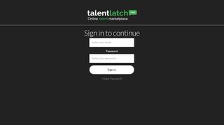 Sign In - TalentLatch - Online Talent Marketplace
