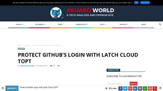 Protect GitHub's login with Latch Cloud TOPT - Akuaroworld