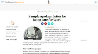 Sample Apology Letter for Being Late - The Balance Careers
