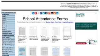 Free Printable Blank Attendance Forms and Student Sign-in Sheets for ...