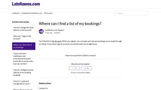 Where can I find a list of my bookings? – LateRooms