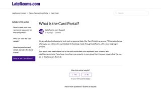 What is the Card Portal? – LateRooms Partners