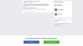 The latest version of QuickLogin... - Quick Login for Google ... - Facebook