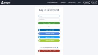 Log in to Overleaf - Overleaf, Online LaTeX Editor