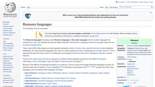 Romance languages - Wikipedia