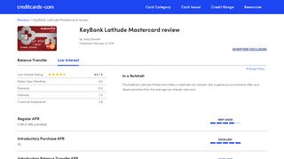 KeyBank Latitude Mastercard review - Credit Cards