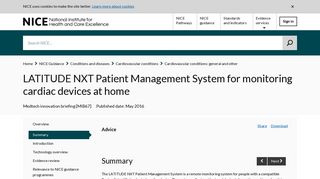 LATITUDE NXT Patient Management System for monitoring ... - NICE