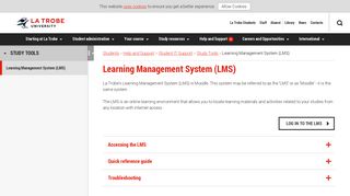 Learning Management System (LMS), Help and ... - La Trobe University