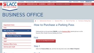 How To Pay Fees - Purchase a Parking Pass - Los Angeles City College