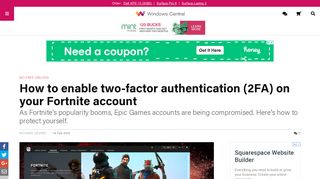 How to enable two-factor authentication (2FA) on your Fortnite account ...