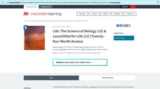 Life: The Science of Biology 11E & LaunchPad for Life 11E (Twenty ...