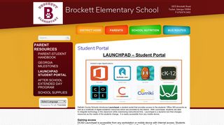 Launchpad Student Portal - Brockett Elementary School - DeKalb ...